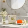 Glowtic Chamomile Soap bar with chamomile flowers for calming and soothing skin care.