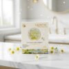 Glowtic Chamomile Soap for sensitive skin placed on bathroom counter for daily gentle cleansing.
