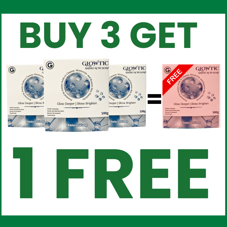 Glowtic buy 3 get 1 free offer on amino acid soaps